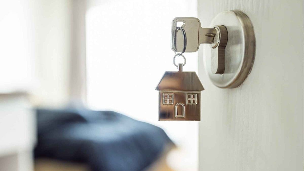 Door opening to an apartment managed by a rental management company